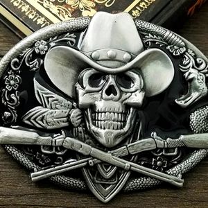 Cowboy Skull skeleton belt buckle